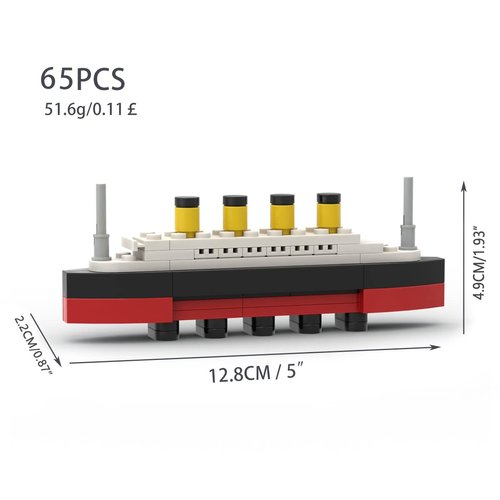 MIKEMENG MOC 65pcs Titanic Break in Half City Model Building Blocks RMS Cruise Ship Shipwreck DIY Boat Construction Children Toys Gifts