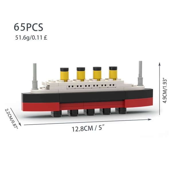 MIKEMENG MOC 65pcs Titanic Break in Half City Model Building Blocks RMS Cruise Ship Shipwreck DIY Boat Construction Children Toys Gifts