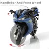 Risopen 1/12 Kawasak Ninja Motorcycle Model Toy Mini Alloy Metal Diecast Motorcycle Model Blue Motorcycle Model Toy Sport Motorcycle Racing Model Collection Gift for Men Kid Boy (ZX-6R)