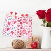 60pcs Valentine's Day Pattern Papers, 12 Design Heart Pink Paper Double-Sided Decorative Paper Folded Flat Craft Paper for DIY Art Craft Card Making Scrapbook Photo Album Decor 5.5x8.3 Inch