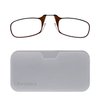 ThinOptics unisex-adult Reading Glasses + White Universal Pod Case | Brown Frames, 2.50 Strength Readers Brown Frames / White Case, 44 mm
