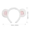 SOLUSTRE Bear Ears Headband Cloth Bear Face Wash Headband Adorable Head Wear for Women and Kids, White