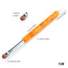 French Manicure Brush -Two Way Nail Art Brush with Dotting Manicure Tool for Manicure Cuticle Clean Up Nail Art Design- Professional Nail Salon Quality Brush, Nail Dotting Pen (10#, Orange)