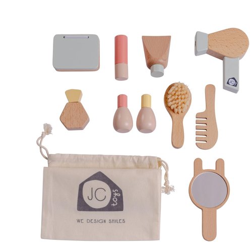 JC Toys Parfait Collection | Real Wood 10 Piece Personal Care-Make Up Set | for Dolls and Stuffed Animals Ages 3+ | Twiggly Toys