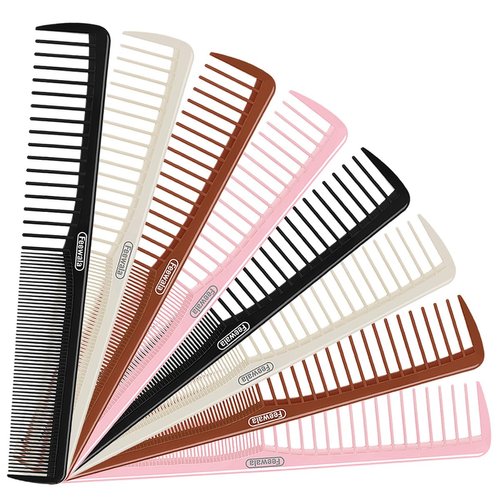 Feewala Combs Set, Classic Hair Comb, Fine and Wide Teeth, For Hairdressing, Grooming, Detangling, Sectioning, Teasing, For Women and Men, 7 Inches, 4 Colors and 8 Pieces