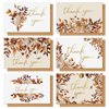 AnyDesign 36 Pack Fall Leaves Thank You Card Bulk Watercolor Autumn Leaves Note Cards with Stickers Envelopes Maple Leaf Gold Foil Thank You Blank Cards for Thanksgiving Bridal Shower Wedding