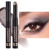 Mefyhtune Silver Gray Grey Cream Eyeshadow Stick, Glitter Smooth Shimmer Eyeshadow Pencil Makeup, Hypoallergenic Waterproof Long Lasting Multi-Dimension Eye Shadow Highlighter Stick (14#)