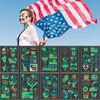 Generic 4th of July Temporary Tattoos Stickers Independence Day Temporary Tattoo for Kids Adults Luminous Party Supplies Patriotic Stickers Glow in The Dark Memorial Day Decorations