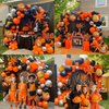 Fall Balloon Garland Arch Kit, 124pcs Orange Black silver with mylar Foil Star Basketball Balloons for 1st Birthday Party Baby Shower Sports Basketball Theme Supplies Decorations