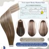 LaaVoo Balayage Tape in Hair Extensions Human Hair 22 Inch Invisible Tape in Extensions Ombre Brown to Ash Blonde with Platinum Blonde Hair Extensions Tape in Human Hair 20pcs/50g