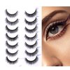 ILLPTA Fluffy Wispy Volume False Eyelashes Strip 3D, Natural Look Thick Waterproof Cat Eye Lashes, 16MM Faux Mink Demi Curly Cateye Fake Eyelashes (5D-11)