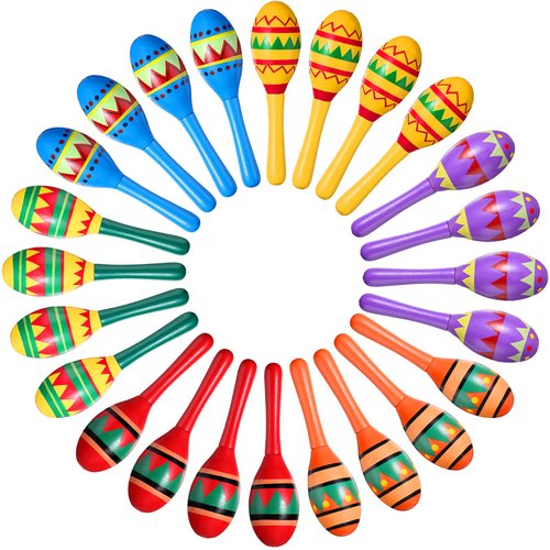 Civaner 12 Pcs Mini Fiesta Maracas for Adults Cinco De Mayo Maracas Mexican Party Decorations 6 D...