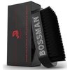 Bossman Beard Brush for Men - Hand Held Boar & Nylon Bristle Brush - Detangling Brush for Beard and Hair Care