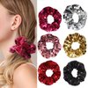 6 Pack Disco Scrunchies for Women, Disco Ball Sequin Metallic Hair Scrunchies Ponytail Elastics Hair Bands Girls Bachelorette Dance Party Club Hair Accessories
