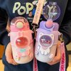 Kawaii Water Bottle Cute Water Bottles for Girls, Kawaii Water Bottle with Straw and Adjustable Strap, Portable Leakproof BPA-Free Drinking Bottle for School Outdoor Sports Travel, 24oz (Purple Cat)