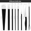 PARTURI Pedicure Knife Kit, 8pcs Black Foot Dead Callus Remover Stainless Set, Professional Ingrown Toenail Steel Tools, Feet Skin Care Nail File Tool Manicure Clippers Cuticle Scraper Toe Shaver
