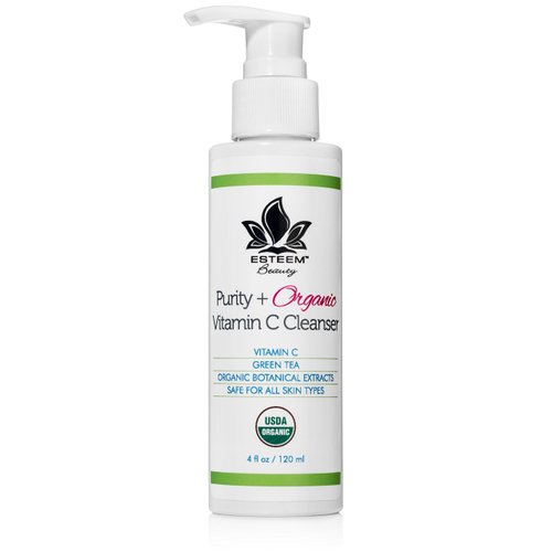 Esteem Beauty Purity + Organic Vitamin C Face Wash - Anti Aging Facial Cleanser | Green Tea | Aloe Vera | Lemon Peel Oil | Sulfate Free