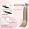 HUAYI Clip In Real Human Hair Extensions Ash Blonde Mixed Bleach Blonde 15 Inch 70g 7pcs Natural Double Weft No Shedding No Tangling Remy Human Hair Extensions(15in 7pcs 70g)