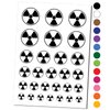 Ionizing Radiation Radioactive Trefoil Symbol Temporary Tattoo Water Resistant Fake Body Art Set Collection - Black (One Sheet)