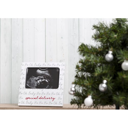 Little Holly Special Delivery Christmas Sonogram Frame, Baby Ultrasound Photo Frame, Baby Announcement Gift, Baby Holiday Keepsake, New and Expecting Parents Christmas Gift, White