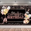 CIHER 184CM x 114CM Happy Birthday Backdrop Happy Birthday Decorations for Women Girls Happy Birthday Banner for Women Girl Party Supplies Rose Gold Birthday Party Decorations Backdrop Photography