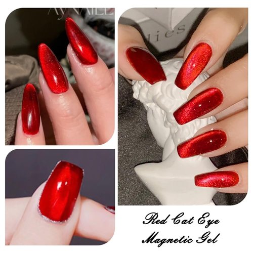 NAILKISS Wine Red Cat Eye Magnetic Gel Polish (A-008)