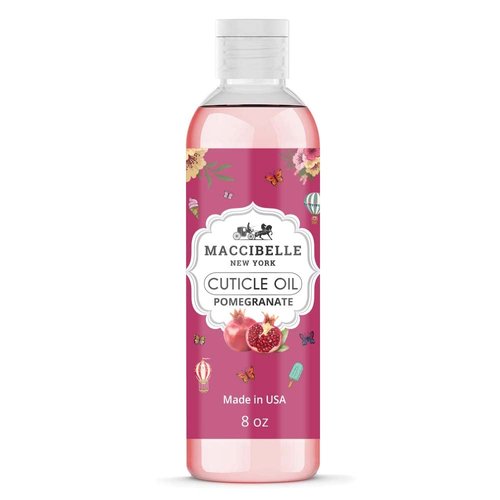 Maccibelle Cuticle Oil For Nails Refill size for Dry Cracked Cuticles (8 Ounce, Pomegranate)