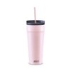 DASH 20oz Tumbler with Spill-Proof Lid and Straw, Stainless Steel Vacuum Insulated Coffee Tumbler Cup, Double Wall Powder Coated Travel Mug - Rose