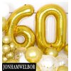 60 Number Balloons Gold Big Giant Jumbo Number 60 Foil Mylar Balloons for 60th Women Men Birthday Party Supplies 60 Anniversary Events Decorations