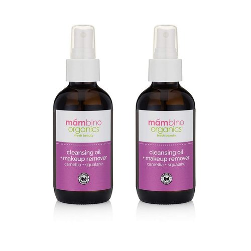 Mambino Organics Cleansing Oil And Makeup Remover, Camellia + Squalane, 4 Fluid Ounces (2 Pack)