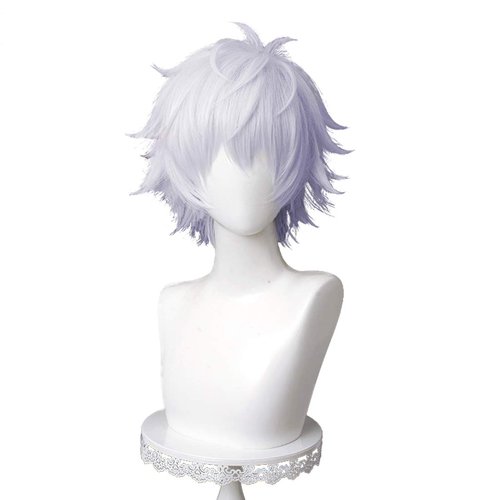Alacos Anime Short Silver Cosplay Wig for Gojo Cosplay, Synthetic Wig with a Wig Cap for Anime Co...