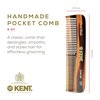 Kent A OT Fine and Wide Tooth Pocket Comb, Fine Wide Teeth Dresser Comb For Hair, Beard and Mustache,Coarse and Fine Hair Grooming Comb for Men,Women and Kids.Saw Cut Hand Polished.Handmade in England