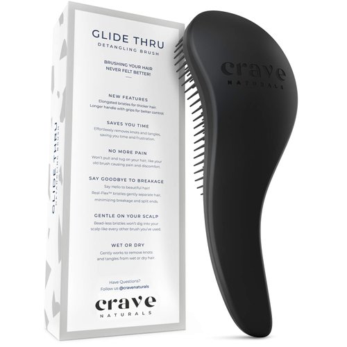 Crave Naturals BIGGIE Glide Thru Detangling Brush - Detangler Hairbrush & Comb for Curly, Natural, Straight, Wet or Dry Hair (MINT)