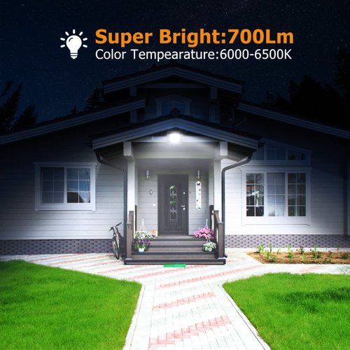 10W LED Flood Lights Outdoor, IP66 Waterproof Security Lights Fixture, 6500K Hardwired Wall Lamp, 700Lm Ultra Thin Work Light, 120° Beam Angle LED Exterior Floodlight for Garden Yard Patio