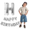 Silver Happy Birthday Banner for Men Women Happy Birthday Balloon Letters Happy Birthday Sign Happy Birthday Balloons for Happy Birthday Decorations Balloons for Birthday Party Supplies Birthday Decor