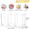 Cerpourt Clear Makeup Brush Organizer,Acrylic Cosmetic Brushes Storage Holder with 3 Slots,Pencil Pen Holder for Desk,Desk Organizer and Accessories for Vanity