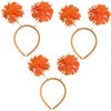 LEKTIST Pom Pom Headband - Orange, 3PCS Party Headband Fun Accessory for Women Adults Kids Costume Accessories