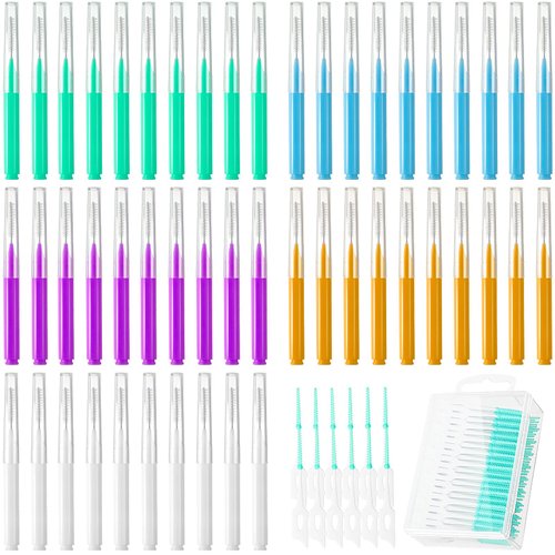 350 Interdental Dental Braces Floss Picks Interdental Toothpicks Soft Refill Dental Tool Interdental Brush Cleaner Flossers Flossing Picks Dental Cleaning Tool for Adult