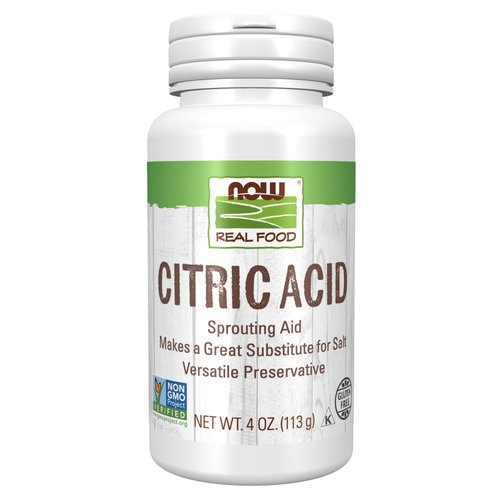 NOW Foods, Citric Acid, Sprouting Aid, Great Substitute for Salt, Preservative Found in Citrus Fruits, 4-Ounce