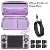 Roseliya Hard Carrying Case for RG35XX H Retro Handheld Game Console, Game Travel Storage Holder with Mesh pocket and Accessory Pockets for TF/MicroSD Card, USB Cable- Box Only (Purple)
