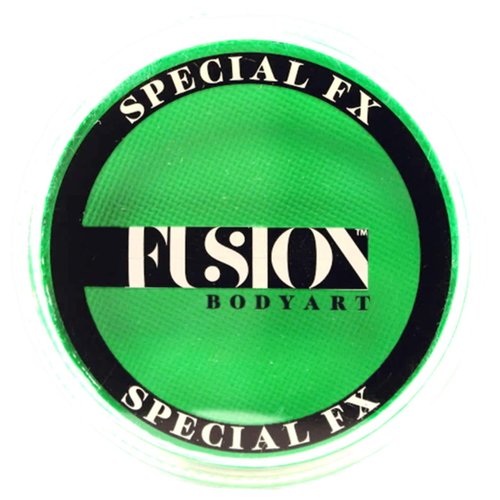 Fusion Body Art and FX Pro Special Effects Paint | Neon Green (32gm), Professional Quality Water Activated Special FX Paint Supplies Single Color Cake Hypoallergenic, Non-Toxic, Safe, Vegan