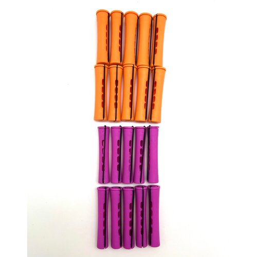 DONNA Cold Wave Rods ORCHID 3.25" 10PCS, ORANGE 3.25" 10PCS, Rollers Foam Hair Rollers Hair Curlers Hair Clips for Hairdressing Styling Heatless Hair Curler