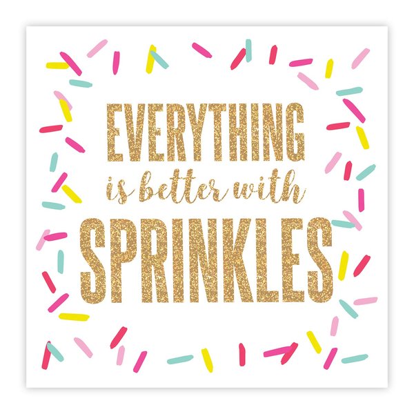 Slant Collections Cocktail Colorful Gold Foil Disposable Paper Party Napkins, 20-Count, Better with Sprinkles