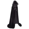 Makroyl Kids Velvet Cloak Cape With Hooded For Halloween Christmas Cosplay Costumes (Small, Black)