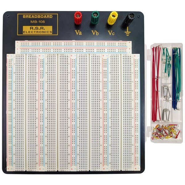 Premium Solderless Breadboard (3,220 Contact Points), 4 Binding Posts, 7 Bus Strips - Includes 140 Piece Jumper Wire Kit by EX ELECTRONIX Express