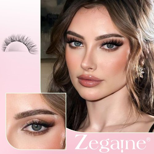 Cat Eye Lash Extensions Kit Natural Lashes Clusters Cat Eyelash Extension Natural Cluster Lashes Left&Right Fox Eye Eyelash Cluster Kit with Glue, Tweezers, Brushes 8-16MM 132pcs 11 Pairs by Zegaine