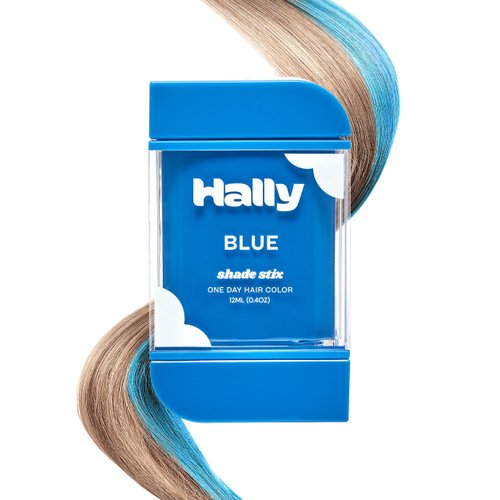 Hally Hair Temporary Hair Color, Shade Stix (Blue) - 12 ml Washable Hair Chalk for Kids, Teens & Adults - One Day Pop of Color Hair Dye for Festivals, Sporting Events & Parties, All Hair Types
