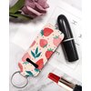 KLLRO RUO Chapstick Holder Keychain Fashion Lipstick Sleeve Lip Balm Portable Pocket Lip Gloss Tube Holder Clip-on Makeup Travel Accessories - Pink Strawberry