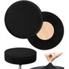 HFATMOS Black Bar Stool Covers Round, 2 Pcs High Stretchy Circle Stool Cover, Soft & Easy to Clean Chair Seat Slipcover Fit for Stool of Dia 14-17 Inch