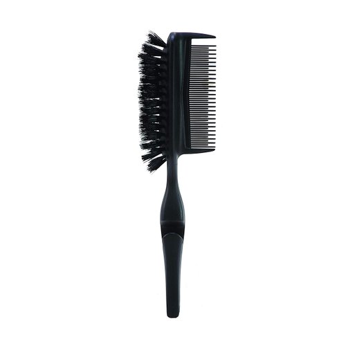 Cricket Static Free Ponytail Double-Sided Bristle Hair Brush - Smoothing, Teasing, and Volume – Anti-Static Brush for Frizz-Free Ponytails and Updos, Includes 3 Elastic Hair Ties
